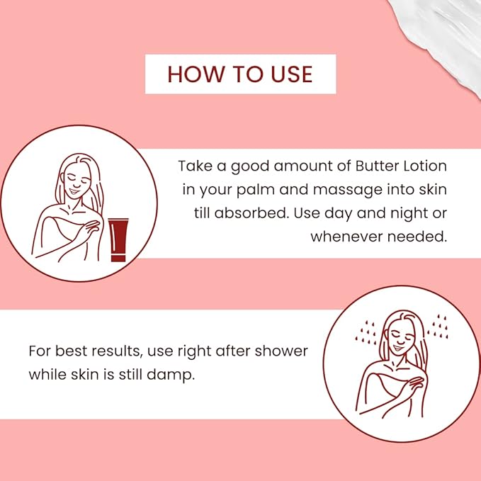 Rose & Coconut Water Butter Lotion | Soothing, Deeply Nourishing & Intensely Moisturising | for All Skin Type | Men & Women