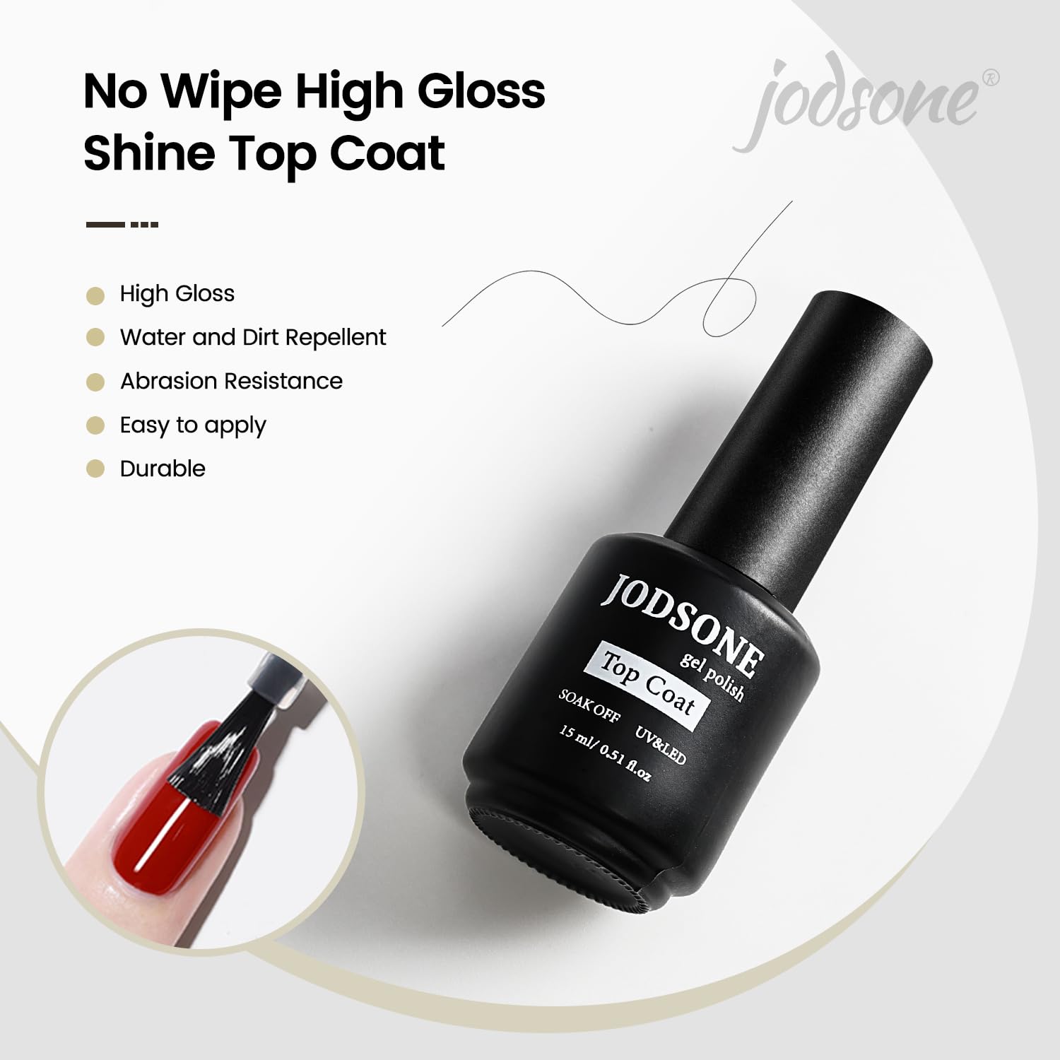 JODSONE 15ml Nail Glue Gel for Nail Tips Long Lasting Extension Glue for Clear Nail Tips Base Coat Top Coat All Need Lamp Cured