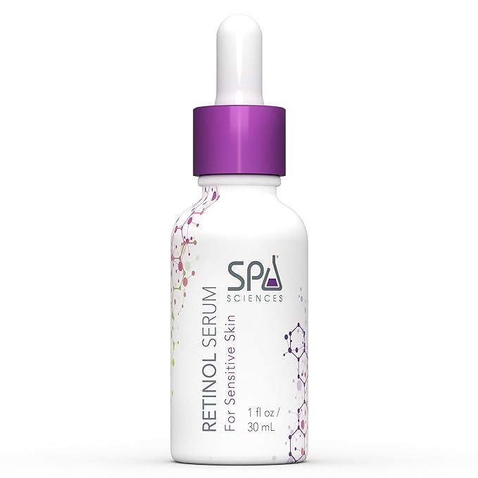 Spa Sciences - Retinol Serum - Made in the USA - Revitalizing Formula - With Bakuchiol, Turmeric, and Chamomile - Revive, Firm, Brighten - Vegan - For Sensitive Skin and All Skin Types - 1oz