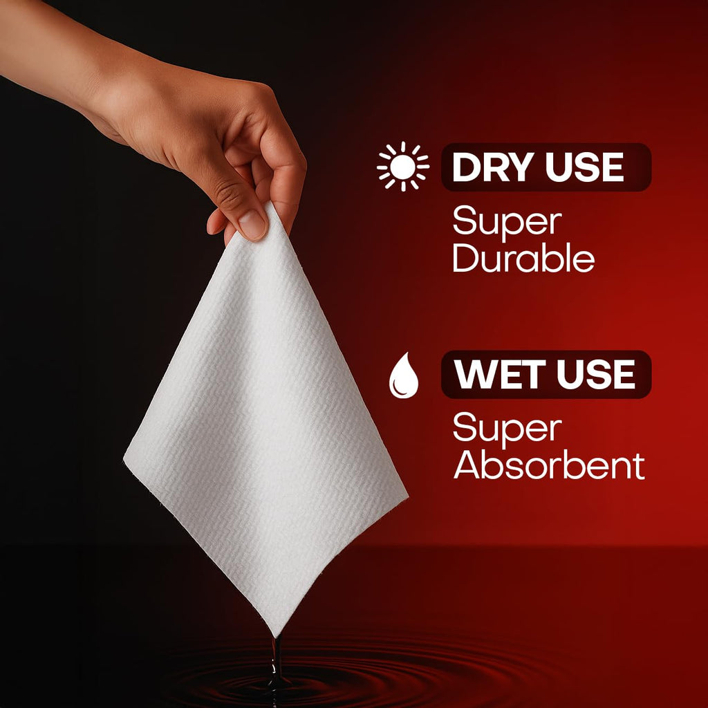 Face Towels | XL 8x8 Ultra Soft & Extra Thick Facial Wipes | Disposable Face Towelettes for Sensitive Skin | Dry Face Cloths for Makeup Remover, Travel & Skincare | 60 count