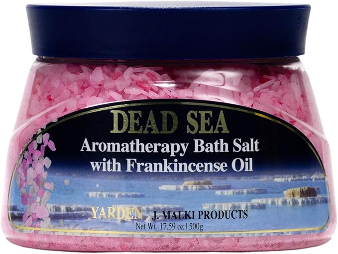 Malki Dead Sea Products Aromatherapy Frankincense Bath Salts - 500g | Soothing Bath Experience with Frankincense Oil | Stress Relief & Relaxation | Dead Sea Bathcare's Aromatherapy Blend