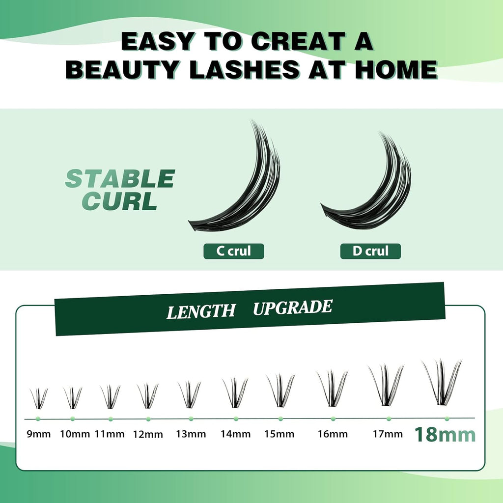 Lash Clusters 300pcs Eyelash Clusters 30D+40D+50D 0.07D Curl 10-18MIX DIY Eyelash Extension KEYYOU Large Tray Volume Soft&Natural Individual Lashes(30D40D50D-0.07D,10-18MIX）