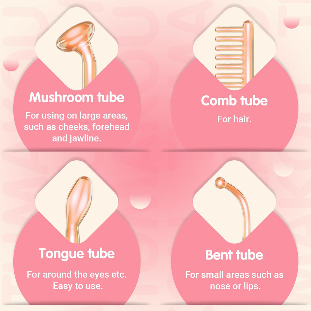 TUMAKOU Portable High Frequency Facial Machine - Orange High Frequency Face Skin Wand Device