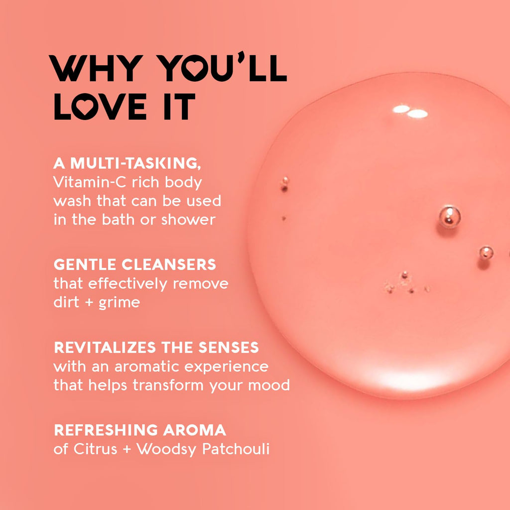 Nature's Beauty Orange Ginger Detox Body Wash Multi-Pack - Gentle Bath + Body Cleanser, Improve Skin Tone + Texture Made w/Vitamin C, Sunflower + Almond + Avocado Oils, 12 fl oz (2 Pack)