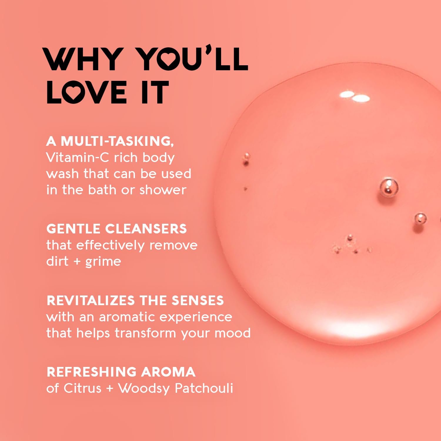 Nature's Beauty Orange Ginger Detox Body Wash Multi-Pack - Gentle Bath + Body Cleanser, Improve Skin Tone + Texture Made w/Vitamin C, Sunflower + Almond + Avocado Oils, 12 fl oz (2 Pack)