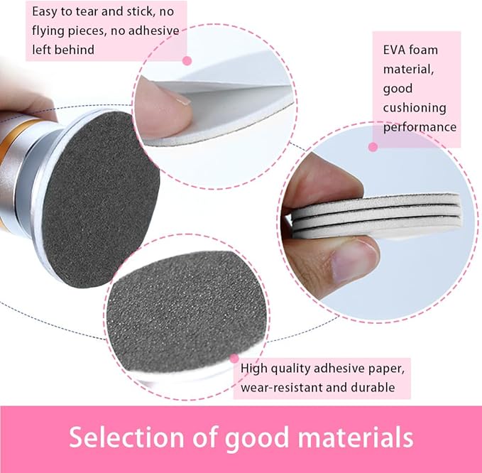 60 Pcs Sandpaper Set 1.7'' x 1.7'' for Electric Foot Callus Remover,Pedicure Disc,Sander Discs Replace Set - 1 Box (30 Fine Grit and 30 Coarse Grit)