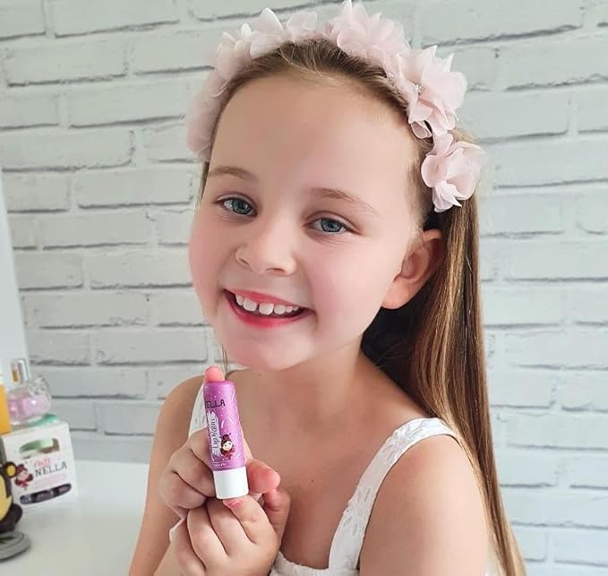 Miss Nella CUTIE PIE, purple Hypoallergenic children Lip Balm, Non Toxic Make Up for kids, perfect for those with sensitive skin.