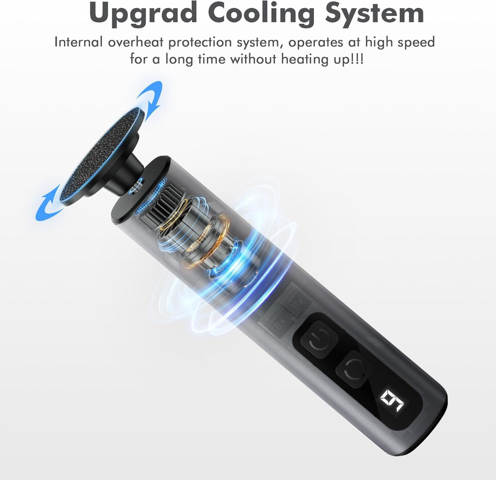 Electric Callus Remover for Feet,Professional Foot File Scraper with 9 Adjustable Speeds,Rechargeable Pedicure Tool with Replacement Sandpaper Discs for Dead Skin Calluses