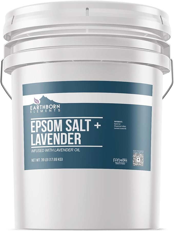 Earthborn Elements Lavender Epsom Salt, with Lavender Oil, Always Pure (5 Gallon)