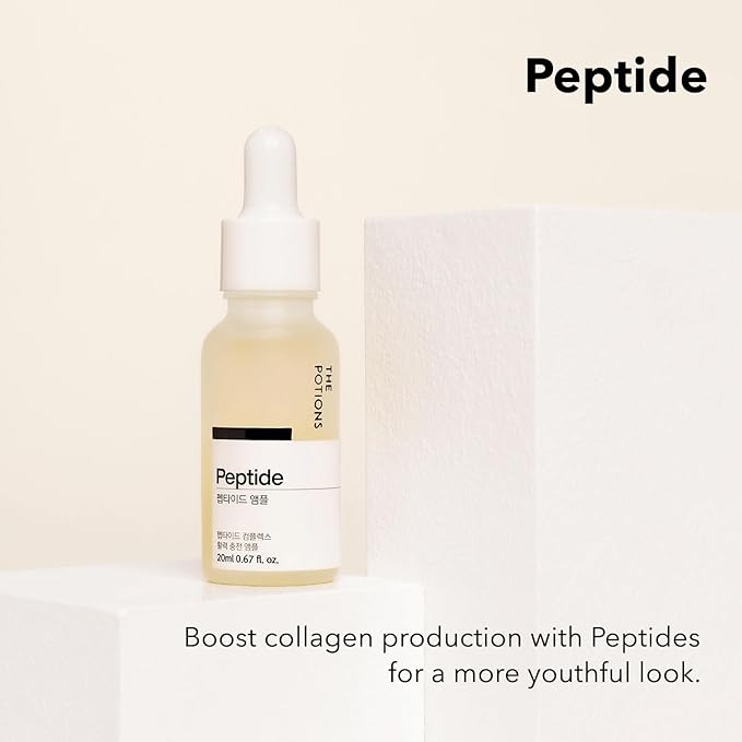 The Potions Peptides Serum for Face – Customizable Peptide Ampoule (Personalized Skincare), Peptidos, Collagen-Boosting (Minimalist Formula), Hydrating & Firming, 0.67 fl oz