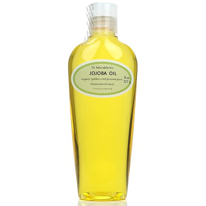 Dr Adorable - 8 oz - Jojoba Oil Golden - 100% Pure Natural Unrefined Organic Cold Pressed