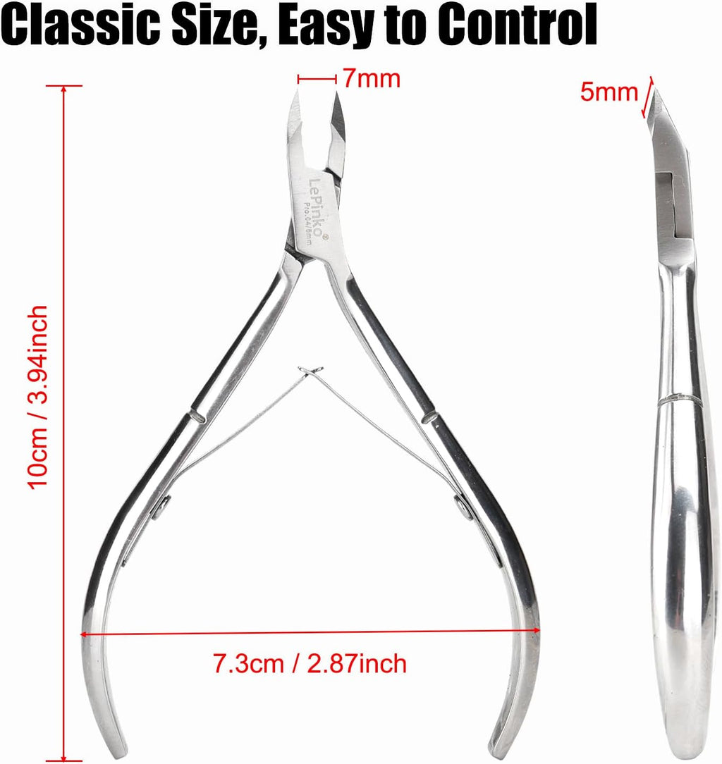 LePinko 4 Packs Upgraded Cuticle Trimmer kit, Sharp Dead Skin Clipper, Labor-saving Cuticula Remover for Fingernail Toenail, Manicure Pedicure Tool for Women Men, 5mm Jaw