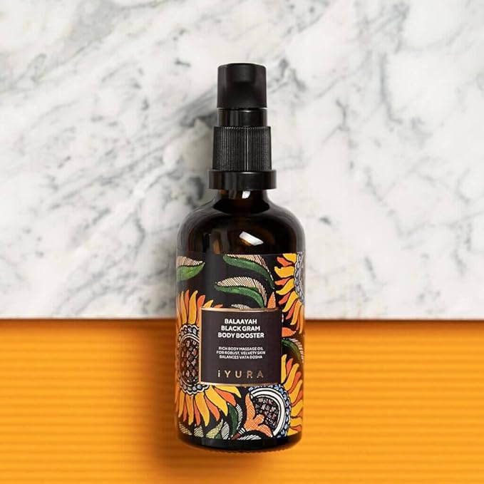 Balaayah Balaayah Black Gram Body Booster Oil | Ayurvedic Massage & Moisturizing Body Oil | Indulging aroma of Vanilla & Frankincense | Luxurious, Fast-Absorbing & Non-Sticky | 3.38 fl oz