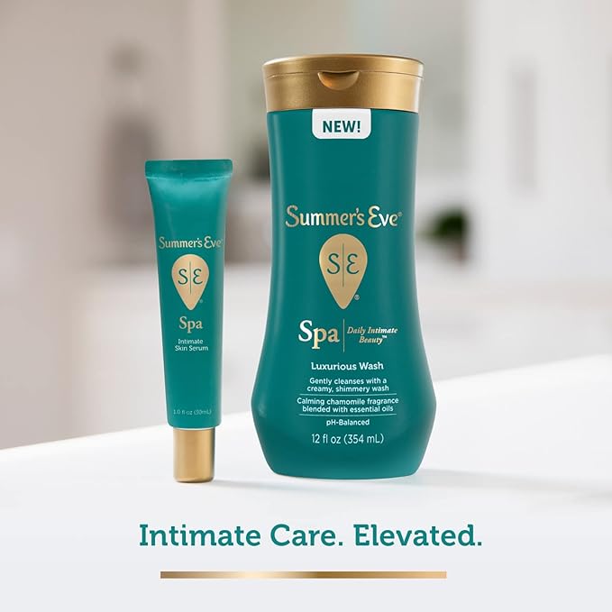 Summer's Eve Spa Set for Women | Gift Box | Women's Post Shave Hydrating Serum, 1oz Tube | Cleansing Feminine Wash, 12oz Bottle, 2 Piece Set