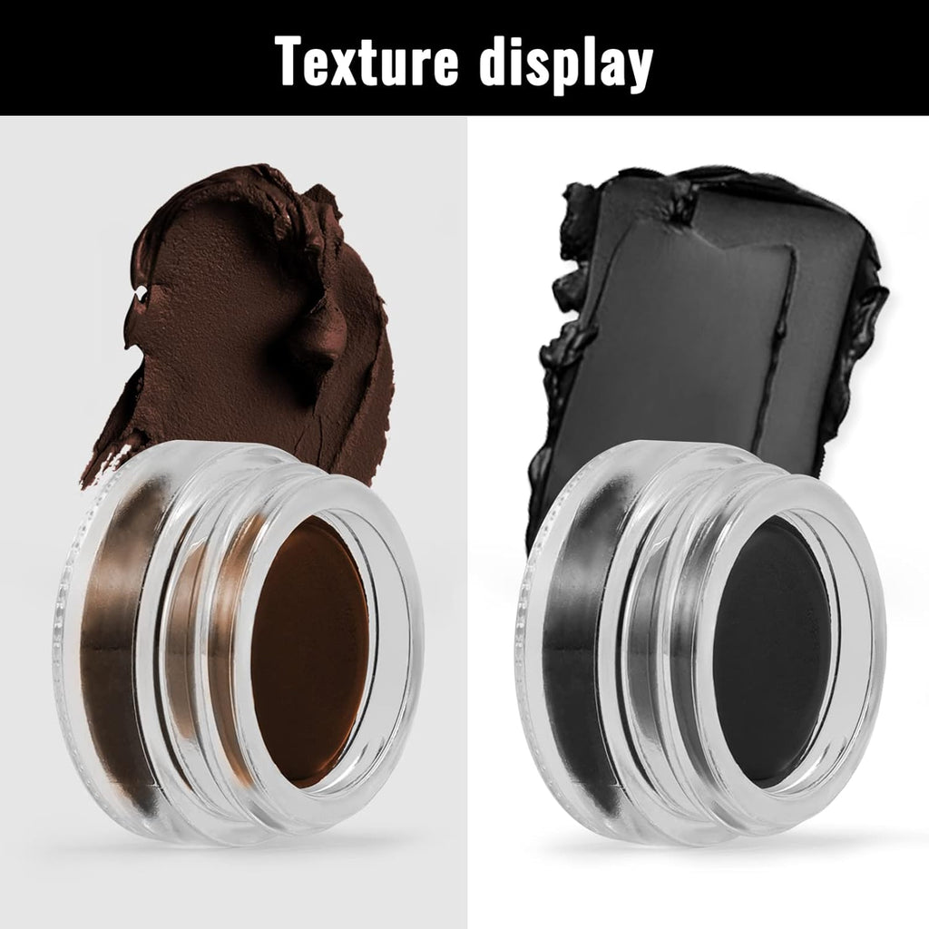 Erinde Brown Gel Eyeliner, Waterproof Cream Eyeliner Gel Pot, High-Intensity Pigments Long Lasting Smudge-Proof Eye Liner Eyebrow Makeup, Waterline Matte Eye Liner with 2PCS Brushes, 06 Brown