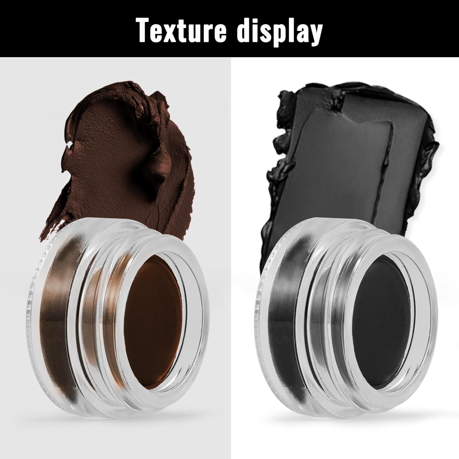 Erinde Brown Gel Eyeliner, Waterproof Cream Eyeliner Gel Pot, High-Intensity Pigments Long Lasting Smudge-Proof Eye Liner Eyebrow Makeup, Waterline Matte Eye Liner with 2PCS Brushes, 06 Brown