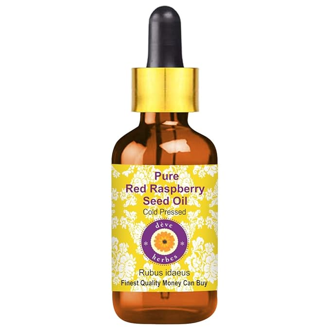 dève herbes Pure Red Raspberry Seed Oil (Rubus idaeus) with Glass Dropper Cold Pressed 100ml (3.38oz)