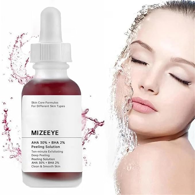 Peeling Solution 30ML, AHA 30% + BHA 2% Anti Acne Serum For Face, 2 PCS Exfoliating Facial Serum, Reduces Pore Congestion & Fine Line.