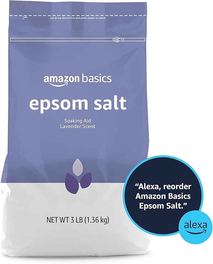 Amazon Basics Epsom Salt Soaking Aid, Lavender Scented, 3 Pound, 1-Pack (Previously Solimo)