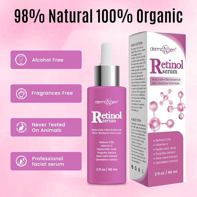 Retinol Cream – 3% (Percent) Retinol Cream for Face with Hyaluronic Acid Anti-Aging Face Cream for Fine Lines & Wrinkles – Hydrating Face Moisturizer (2 FL OZ, RETINOL SERUM)