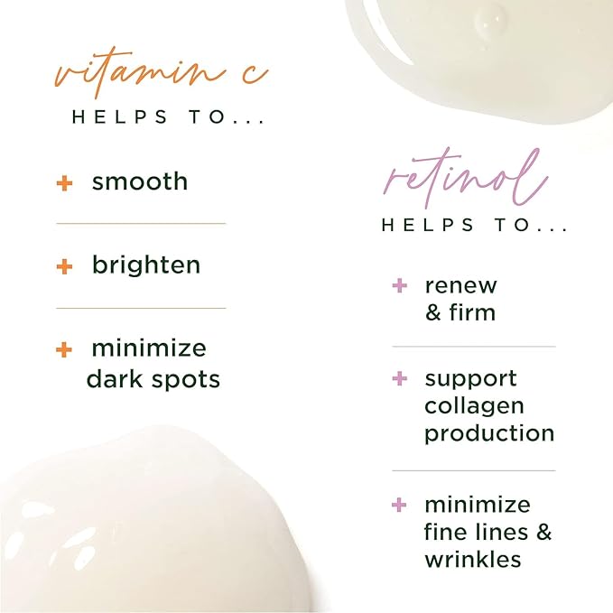 Tree of Life Beauty Facial Skin Care Set, Brightening, Firming, Hydrating, Dry Face, Dermatologist Tested - Vitamin C Serum (Brightens) + Retinol Serum (Smooths) - Skin Care Kit, 2 count of 1 Fl Oz