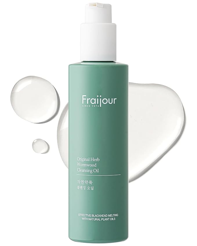 Herb Wormwood Cleansing Oil – Korean Deep Cleansing Makeup Remover & Pore Minimizer for Oily, Acne-Prone Skin, AHA BHA Exfoliation, Olive & Jojoba Oils, Lightweight, 7.1 fl.oz.