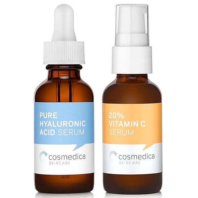 Cosmedica Skincare Set- Vitamin C Super Serum and Pure Hyaluronic Acid