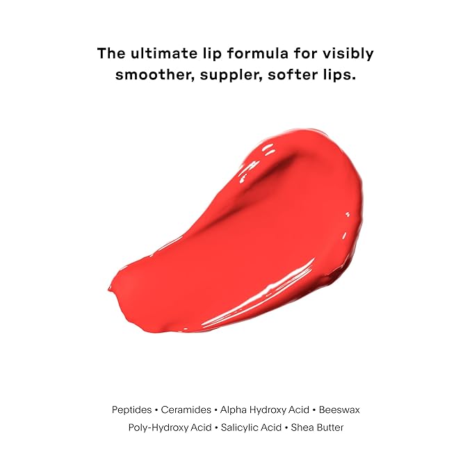 U Beauty The PLASMA Tinted Lip Compound Anti-Wrinkle & Anti-Aging Treatment - Shimmery Plumping Lip Gloss with Hyaluronic Acid, Shea Butter, Salicylic Acid & Peptides to Deeply Hydrate,Poppy- 15 mL