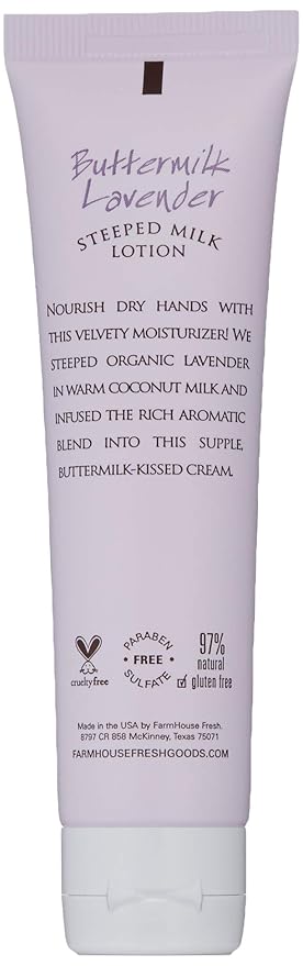 FarmHouse Fresh Buttermilk Lavender Steeped Milk Lotion for Hands, Lavender Cookie, 2 fl. oz.