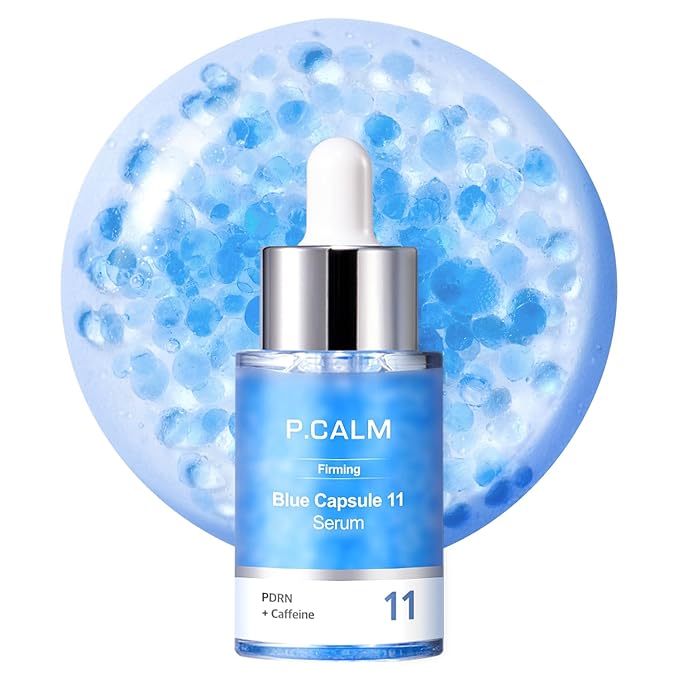 P.CALM Blue Capsule 11 Serum – PDRN & Caffeine for Intense Moisture, Plumping Effect, Elasticity, and Radiant Skin, Korean PDRN Serum (30ml / 1.01 fl.oz)