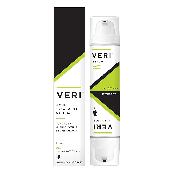VERI Nitric Oxide + Salicylic Acid Clear Skin System (Peroxide-Free)- For Acne Prone Skin, Unclogs Pores, Clarifies Blemishes, Reduces Inflammation, Prevent Future Breakouts, 30 mL / 1 oz