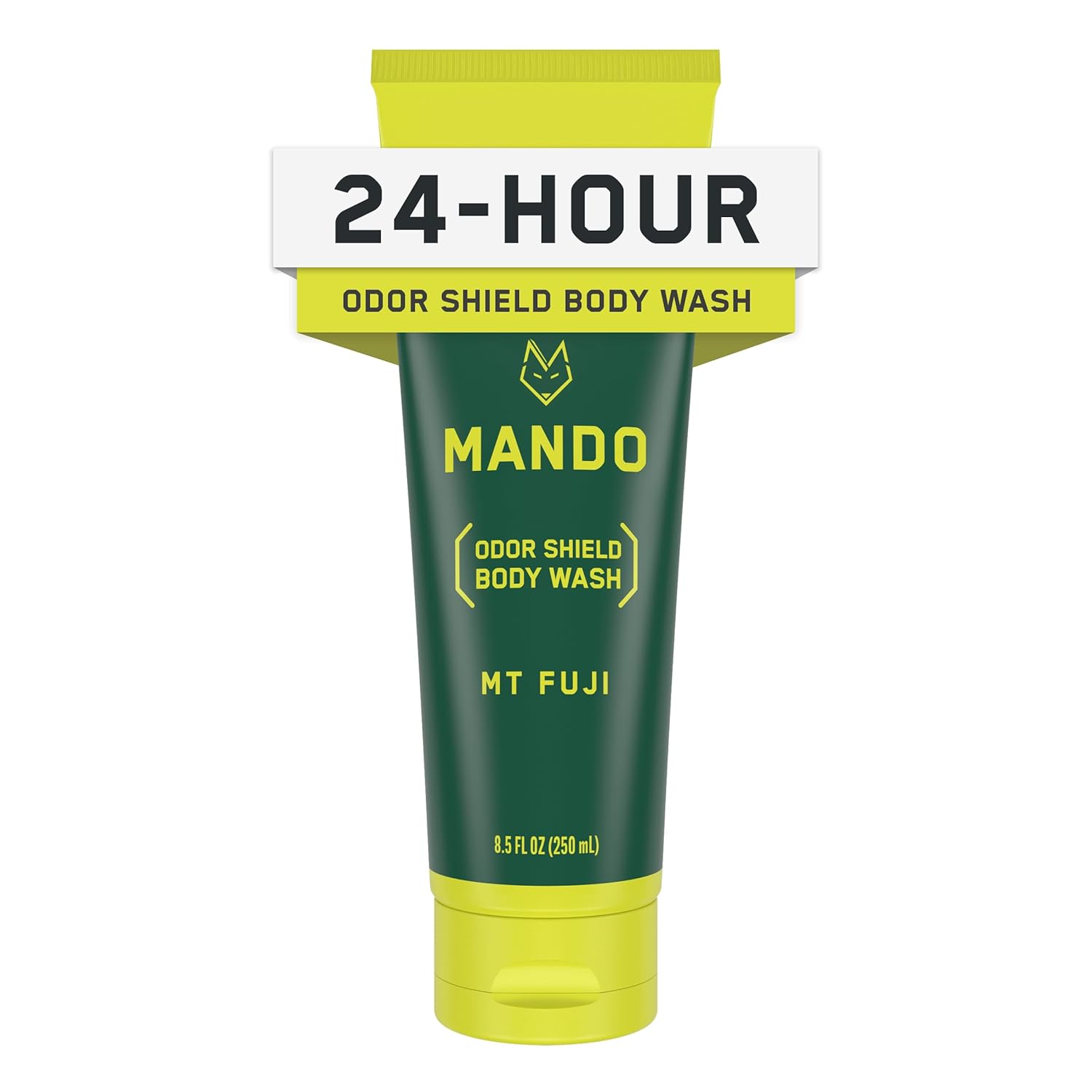 Mando Odor Shield Body Wash - 24 Hour Control - Removes Odor Better than Soap - SLS and Paraben Free, Skin Safe - 8.5 Ounce (Mt Fuji)