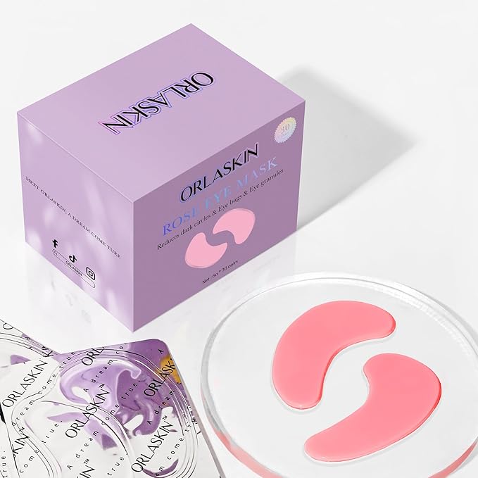 Under Eye Patches,30 Pairs Eye Mask Skin care for Dark Circles, Puffy Eyes, Under eye Bags,Wrinkles,Eye Treatment Skin Care for Men & Women Gift （Rose）