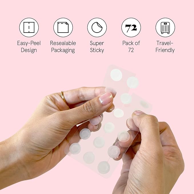 grace & stella Pimple Patches for Face - Fast Acting Hydrocolloid Acne Patch That Absorb Gunk, Flatten Breakouts - Zit Stickers for Clear Skin - Dermatologist-Tested, Vegan (Invisible, 72 Count)