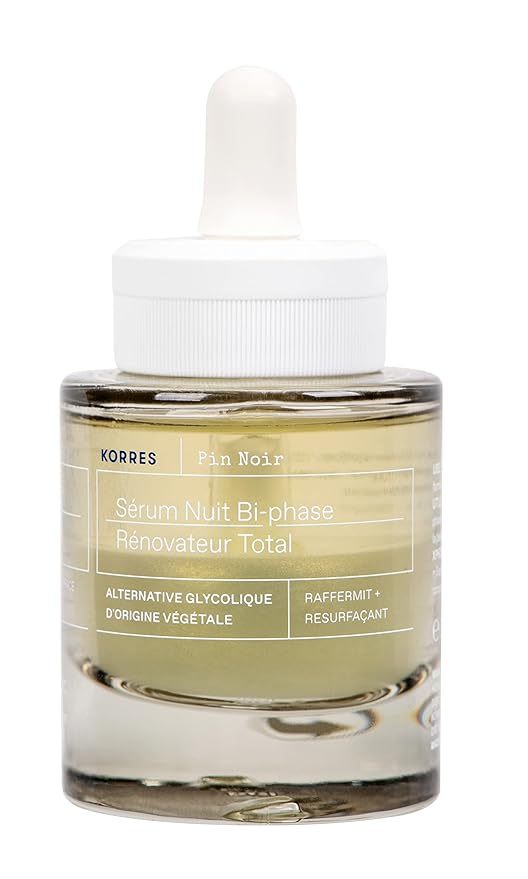 KORRES BLACK PINE Night Serum for Mature Skin for the Face, Smoothes and Tightens the Skin, Dermatologically Tested; Vegan, 30 ml