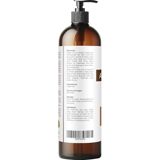 velona Argan Oil - 8 Fl Oz | Morocco Oil | Stimulate Hair Growth, Skin, Body and Face Care | Nails Protector | Unrefined, Cold Pressed | Cap Kit