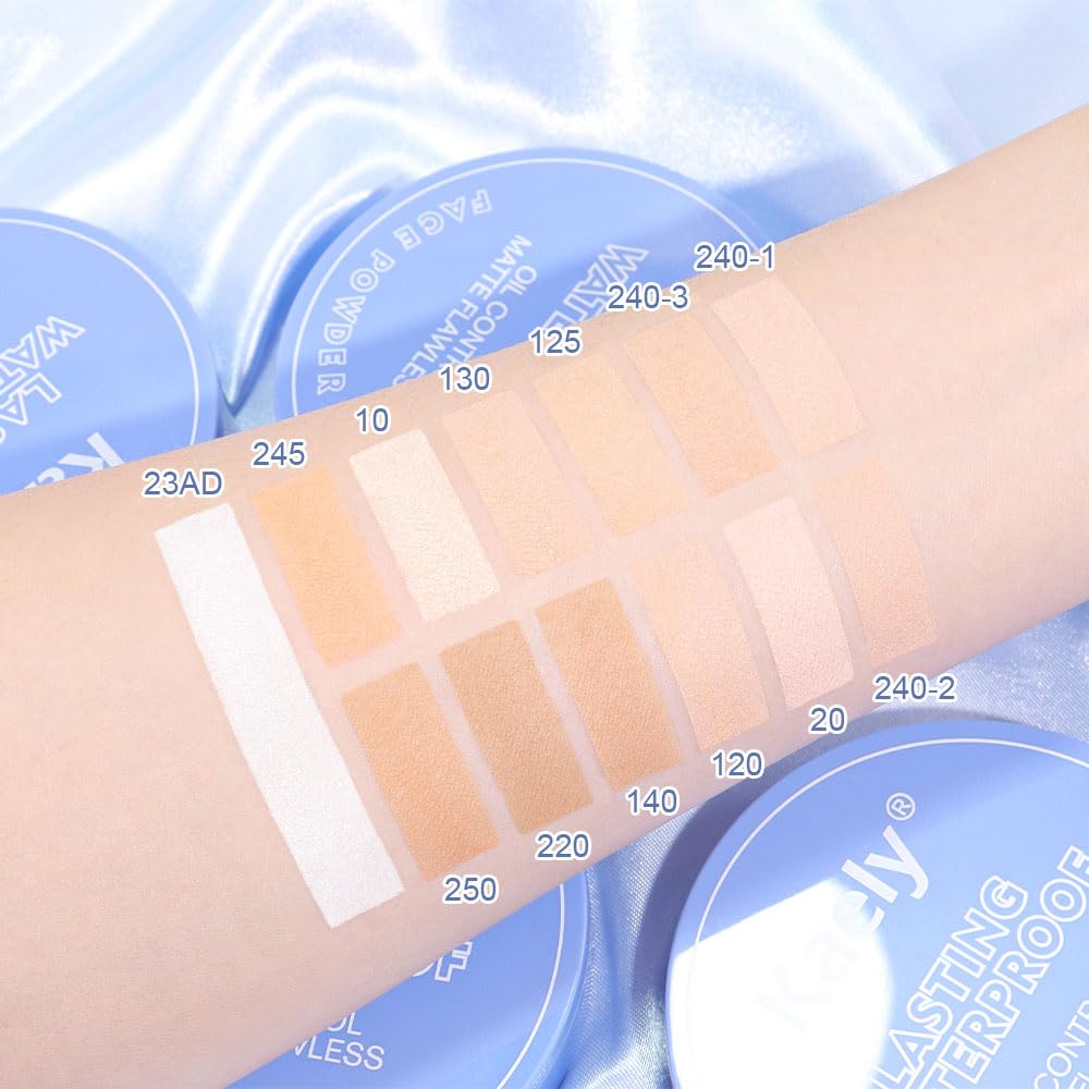 evpct Oil Control Pressed Face Powder Compact for Women, Translucent Setting Powder Makeup Foundation for Women, Waterproof Long Lasting Lightweight, polvo compacto de maquillaje, 03 Pure Beige