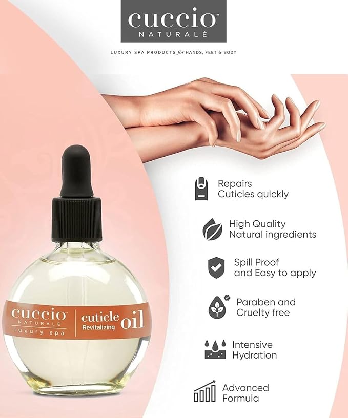 Cuccio Naturale Revitalizing Cuticle Oil - Hydrating Oil For Repaired Cuticles Overnight - Remedy For Damaged Skin And Thin Nails - Paraben/ Cruelty-Free Formula - Sweet Almond - 2.5 Oz