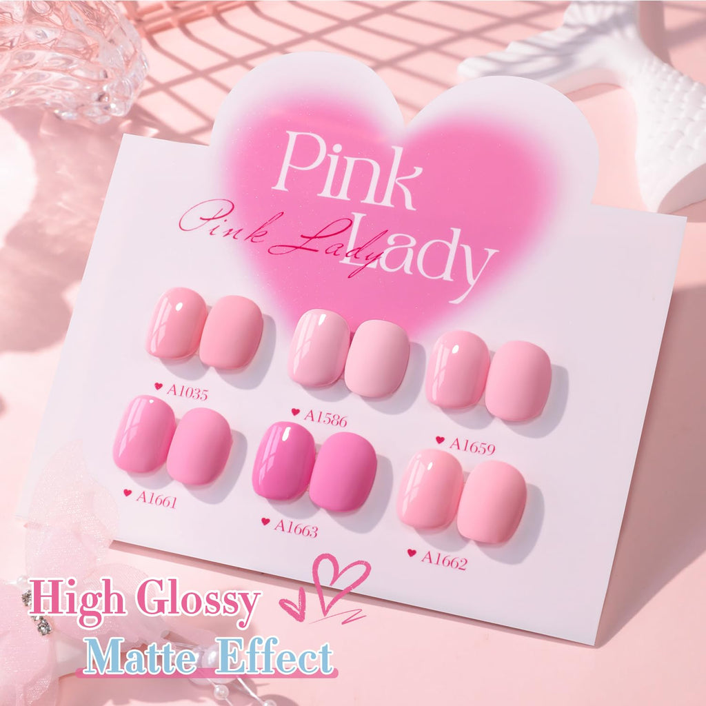 Double Rhythm 6 Pcs 15 ML Gel Polish Set Same Color Same Bottle Soak Off Gel Polish Kit Nail Art Manicure Salon DIY at Home for Women (Neutral Skin Pink Nude Beige -T6-53)