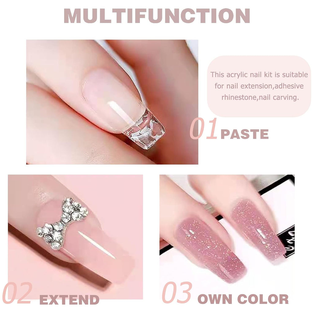 AIJIMEI Acrylic Powder Nail Kit With Professional Liquid Monomer, Brush Cleaner, and Tools Set for Nail Extension System
