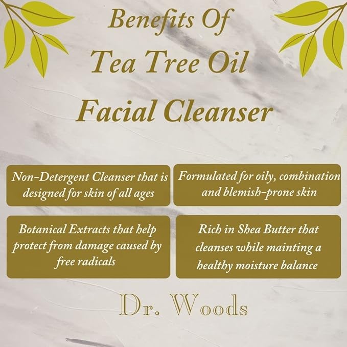 Dr. Woods Shea Vision Tea Tree Liquid Facial Cleanser with Organic Shea Butter, 8 Ounce