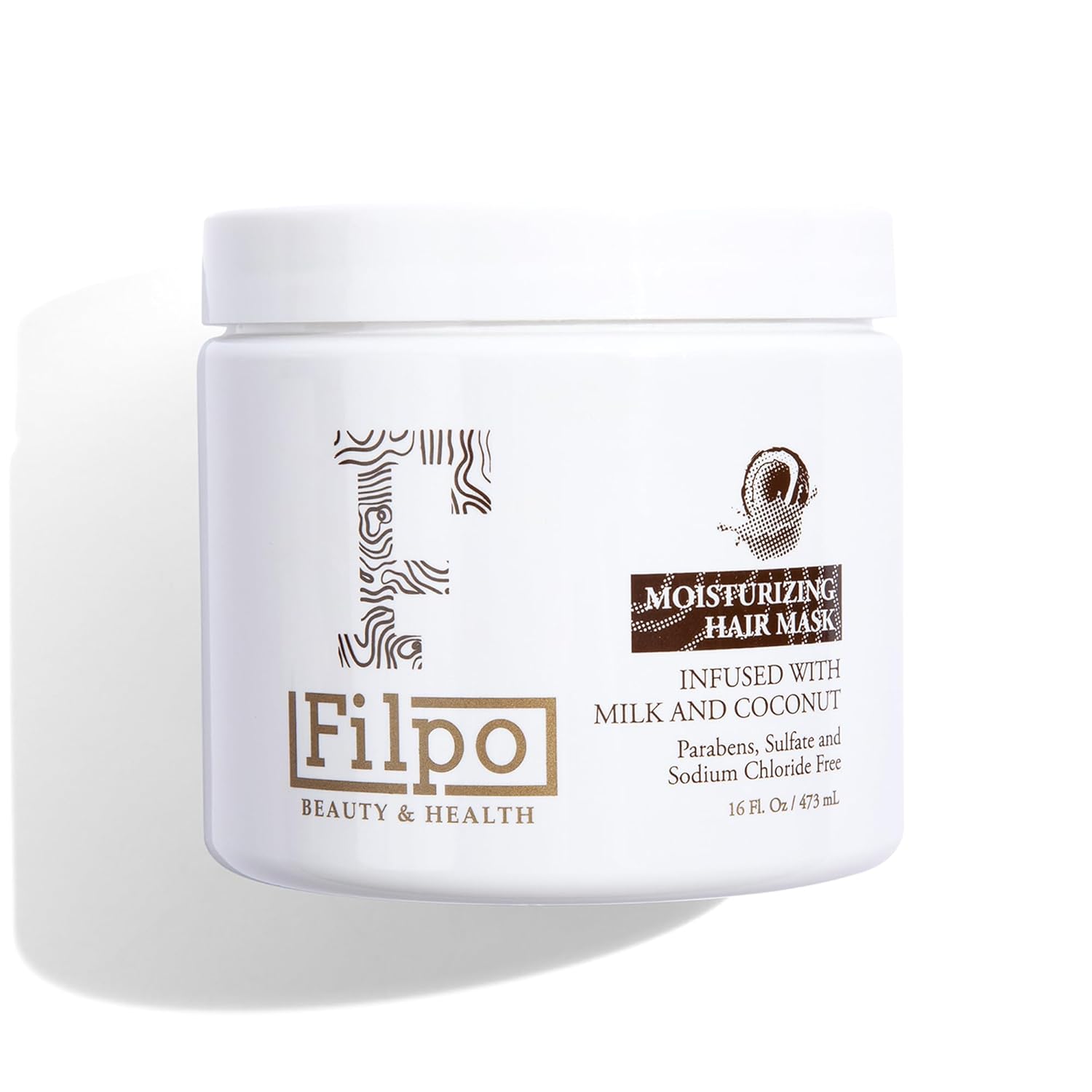 FILPO Coconut Milk Hair Mask - Deep Conditioning with Coconut Oil and Argan Oil for Dry, Damaged, Curly Hair Growth & Sulfate Free Hair Care