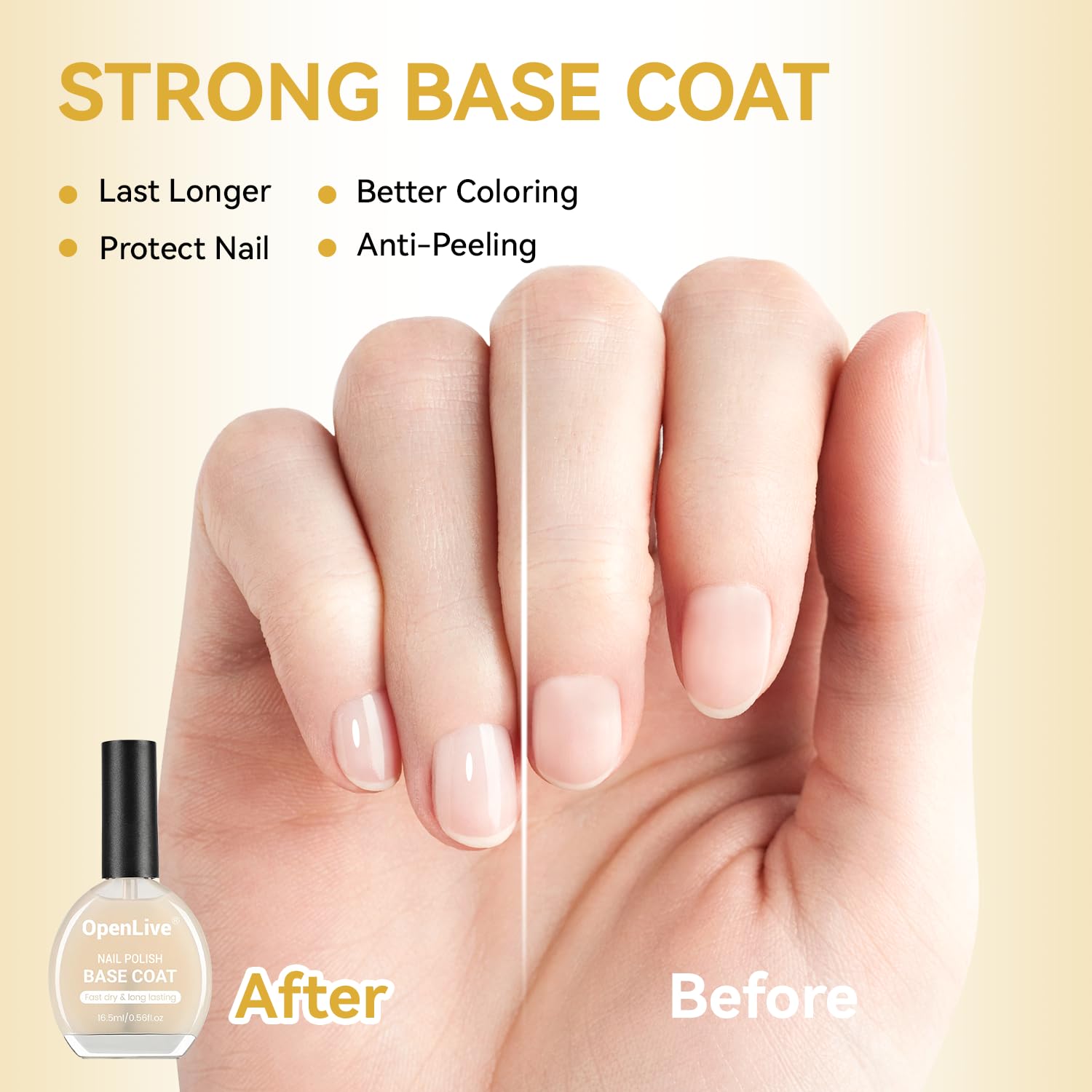3PCS 16.5ml Quick Dry Base and Top Coat Nail Polish and Gel Remover Set, Base and Top Coat No U V Lamp Curing, Gel Polish Remover for Quick and Easy Removal At Home