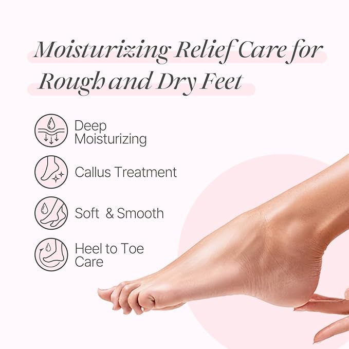 PETITFEE Rose Petal Satin Foot Mask (5pairs) - Intensive Nourishing Socks, Rose Scented Foot Repair Masks with Peptide, Collagen, Shea Butter, Urea for Silky Smooth Feet, Foot Treatment, Body Mask