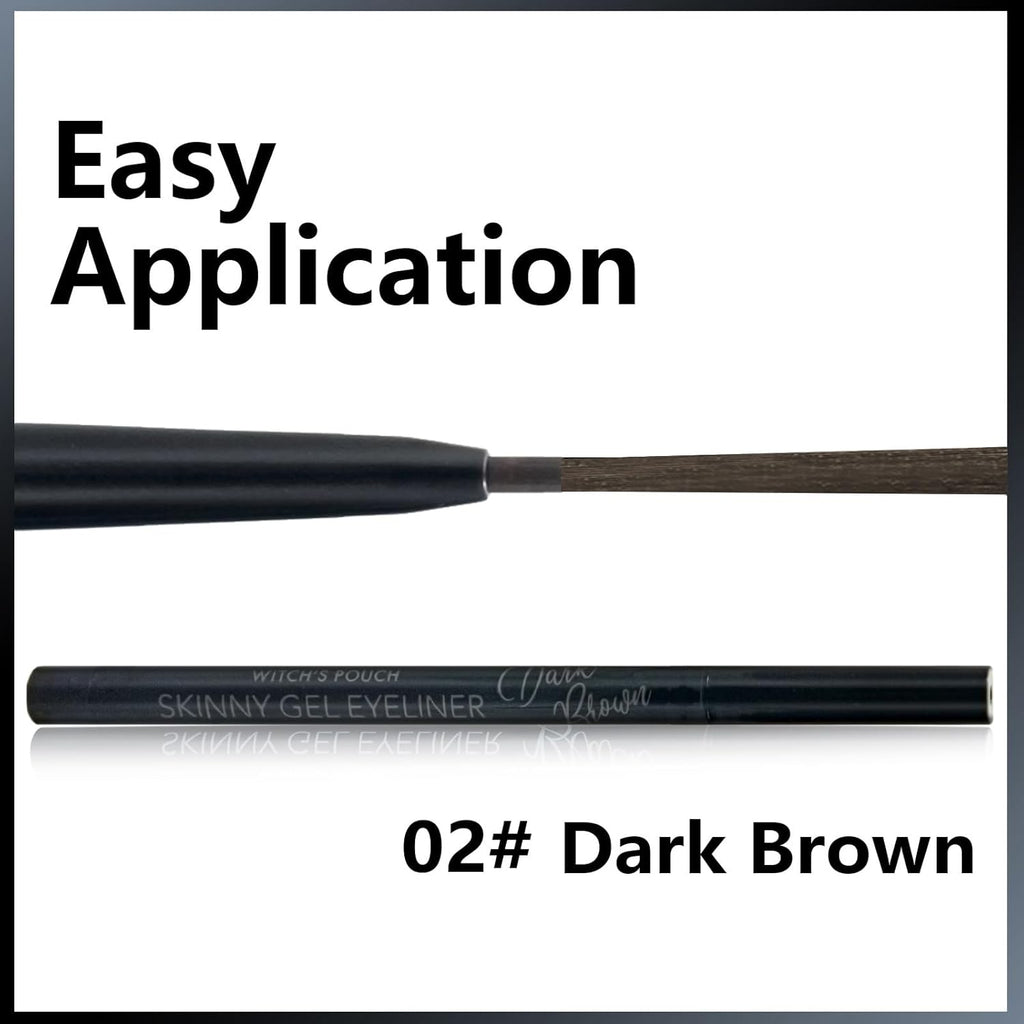 Witch's Pouch Gel Eyeliner Pencil Waterproof Smudge Proof, Long-Lasting Eye Liner, High-Intensity Colored, Ultra-Smooth Korean Eye Pencil Eye Makeup (02 Dark Brown)