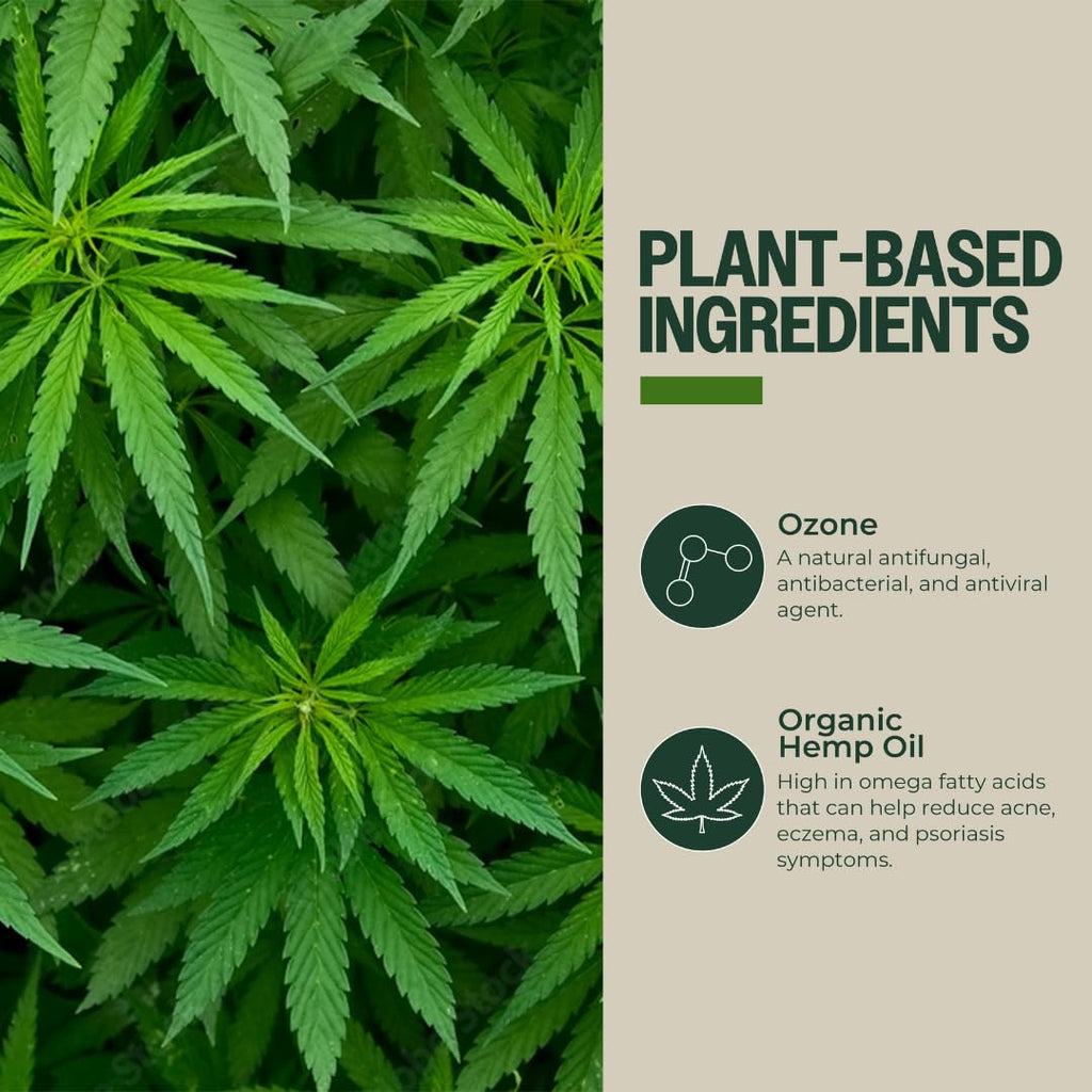 PurO3 Fully Ozonated Hemp Oil - Pure, Natural, Skin Care for Face & Body from Ozonated, Oxygenated Hemp Oil - Glass Jar, 2 oz