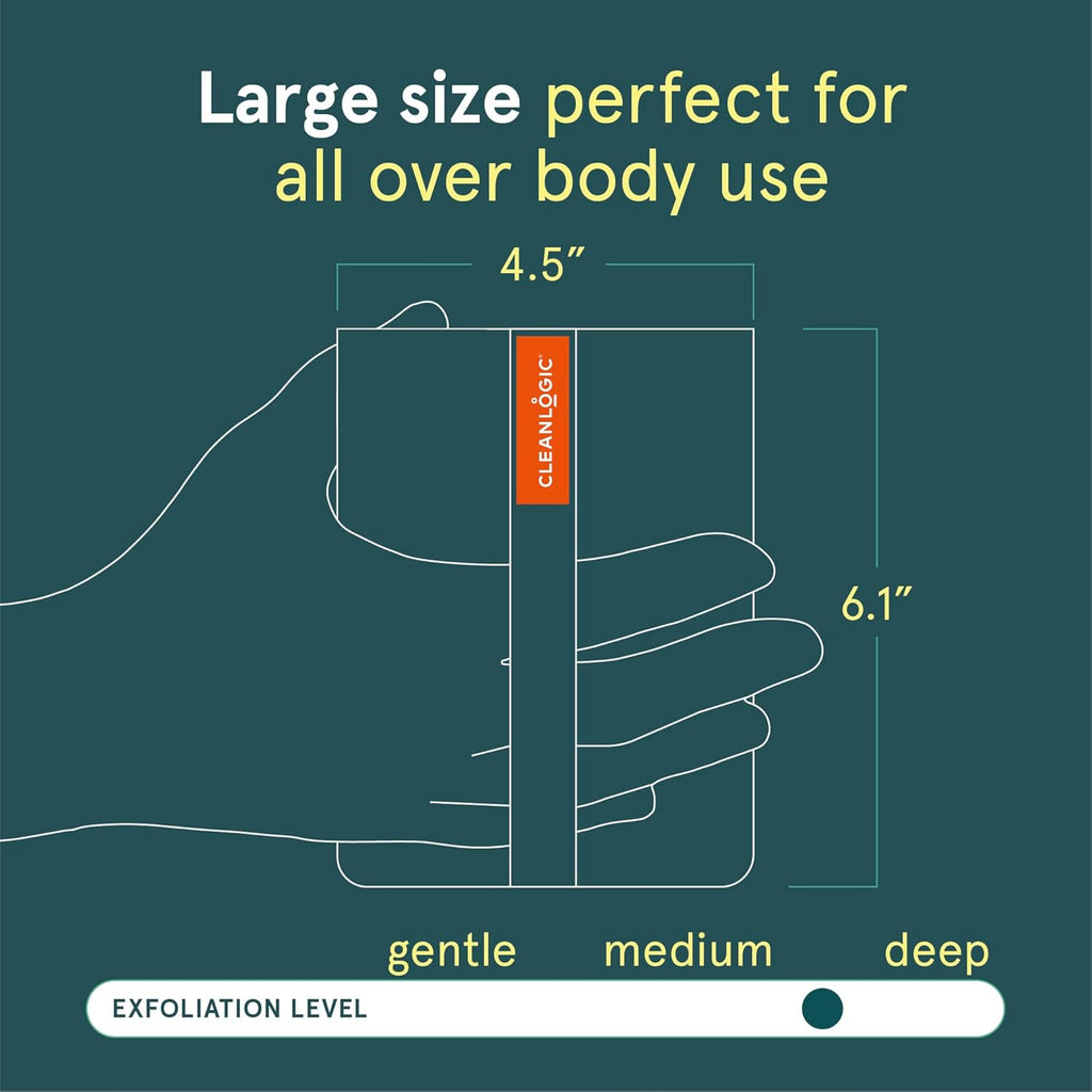 Cleanlogic Sport Exfoliating Body Scrubber, Large Exfoliator Tool for Athletes, Daily Skincare Routine for Smooth Clean Skin, Assorted Colors, 3 Count Value Pack