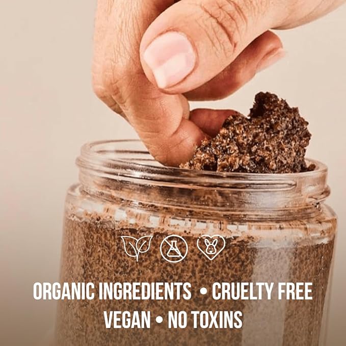 Arabica Coffee Scrub, Moisturizing Exfoliating Face, Body Foot, Hand, Natural Exfoliating for Smooth Skin, Organic Scrub Fights Stretch Marks, Appearance Cellulite, Fine Lines & Wrinkles