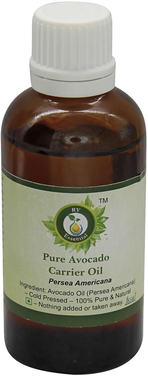 Avocado Oil | Persea Americana | Unrefined Avocado Oil | Pure Avocado Oil | for Hair | for Face | for Skin | for Body | for Cooking | 100% Pure Natural | Cold Pressed | 30ml | 1.01oz by R V Essential