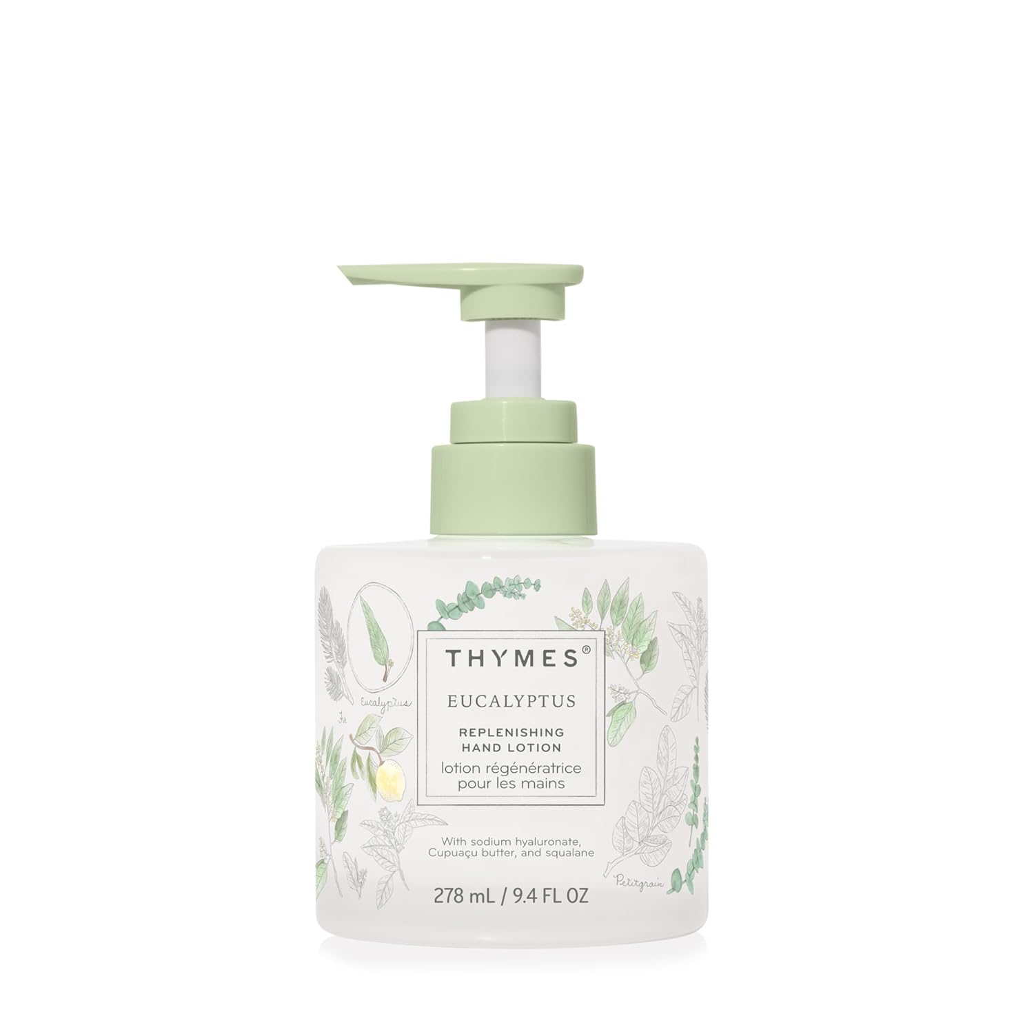 Thymes Replenishing Hand Lotion for Dry Skin - Daily Moisturizer Helps Reduce Dryness - Hand Lotion for Women & Men Formulated with Sodium Hyaluronate & Squalane (Eucalyptus, 9.4 fl oz)